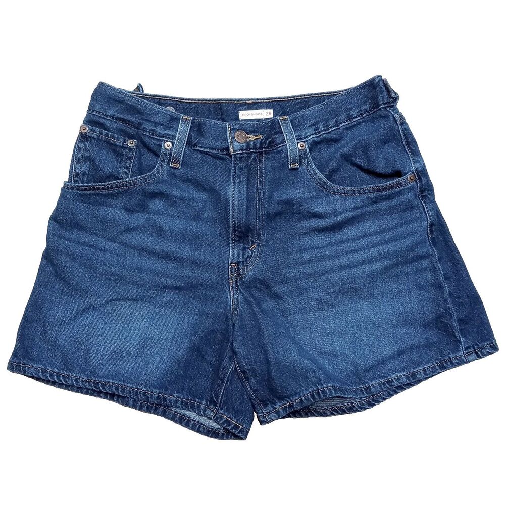 Levi’s Cinch Waist Jean Shorts Size 28 Adjustable Mid-Thigh High Rise Jorts